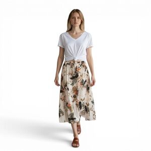 O’Neill Floral Maxi Skirt Small Boho Flowy Elastic Waist Tropical Print